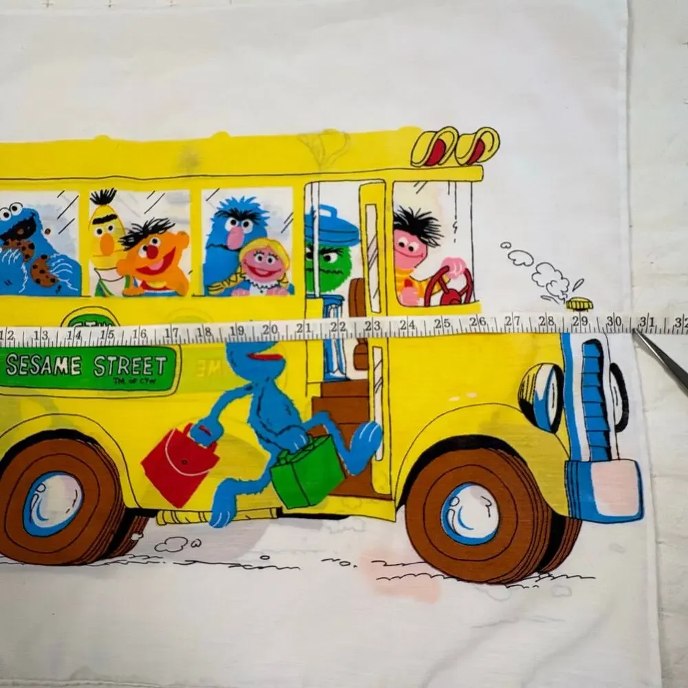 Sesame Street Standard Pillowcase Vintage 80s  Kidcore Nostalgia